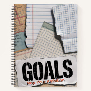 Vision Board Collage Torn Paper & Stamp... Notebook