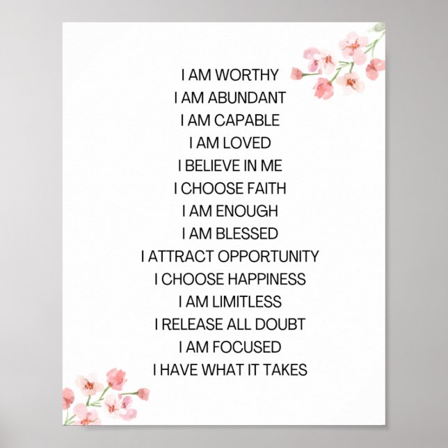 Vision board positive affirmation poster (Front)