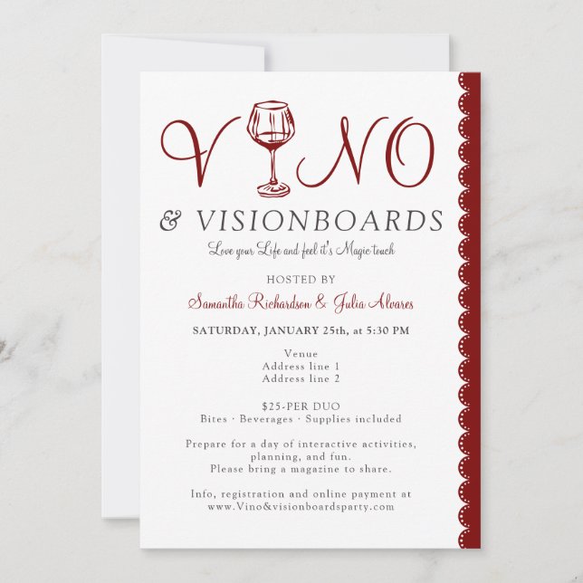 Vision Board Sorority Women Networking Party Invitation (Front)