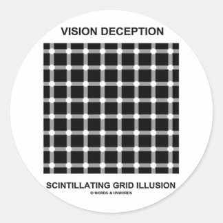 Vision Deception Scintillating Grid Illusion Classic Round Sticker