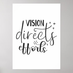 Vision Directs Efforts - Success Hustle Motivation Poster