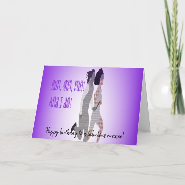 Vision Impaired Runner Birthday Card (Front)