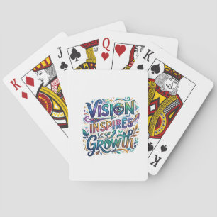 Vision Inspires Growth – Motivational Typography Playing Cards