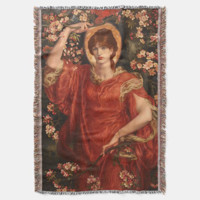 Vision of Fiammetta (by Dante Gabriel Rossetti) Throw Blanket (Front Vertical)