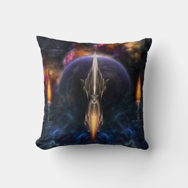 Vision Of Flight Fractal Art Decorative Pillow (Front)