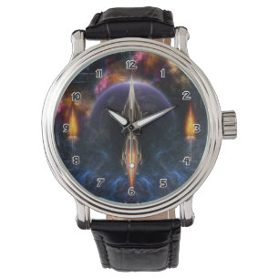 Vision Of Flight Fractal Art Wrist Watch
