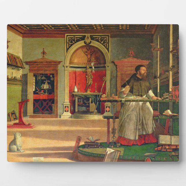 Vision of St. Augustine, 1502-08 (oil on canvas) ( Plaque (Front)