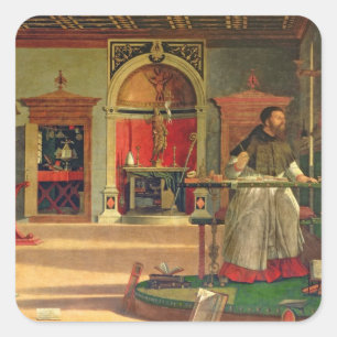 Vision of St. Augustine, 1502-08 (oil on canvas) ( Square Sticker