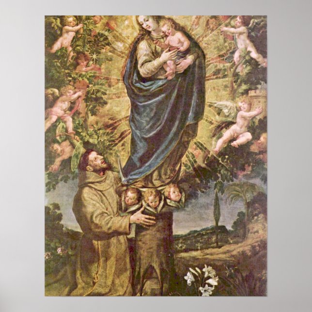 Vision of St. Francis by Vincenzo Carducci Poster (Front)