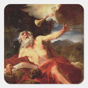 Vision of St. Jerome Square Sticker