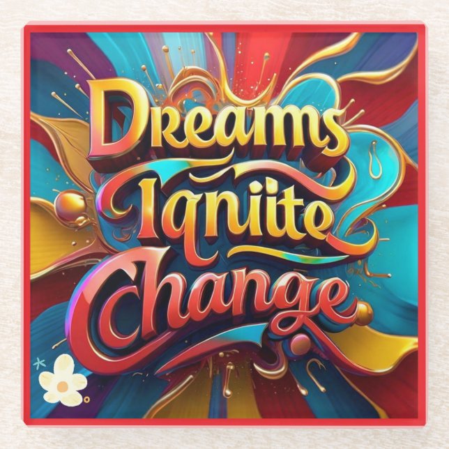 "Vision of Success" Glass Coaster (Front)