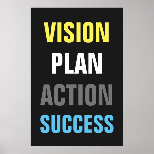 Vision Plan Action Success Motivational Poster (Front)