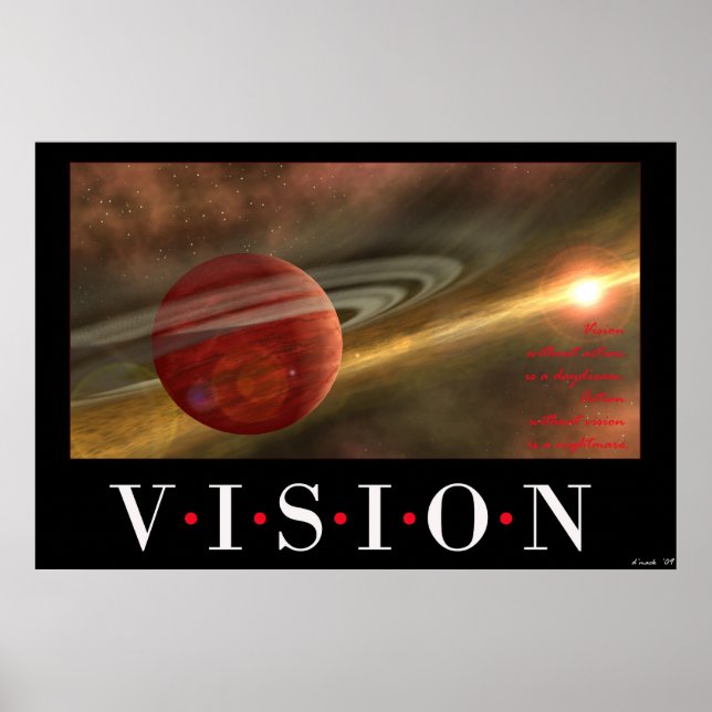 Vision without action is a daydream. poster (Front)