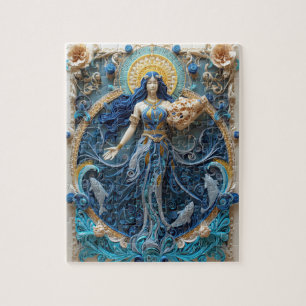 Visionary Aquarius Water-Bearer - Paper Quilling Jigsaw Puzzle