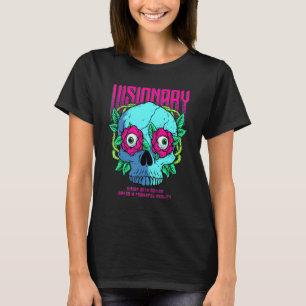 Visionary Gothic Red Rose and Skull Head Motivatio T-Shirt