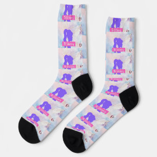 Visionary Purple Silhouette Pattern Socks