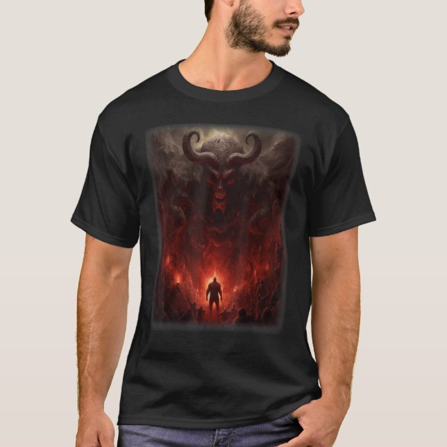 Visions of Hell Satan Devils Demons Monster Skelet T-Shirt (Front)