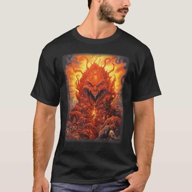 Visions of Hell Satan Devils Demons Monster Skelet T-Shirt (Front)