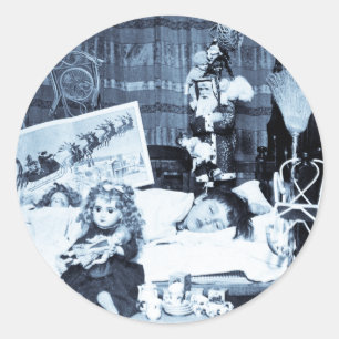 Visions of Sugar Plums 2 - Vintage Stereoview Classic Round Sticker