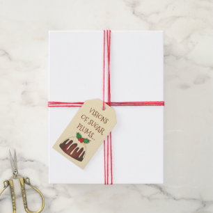 Visions of Sugar Plums Plum Pudding Christmas Food Gift Tags