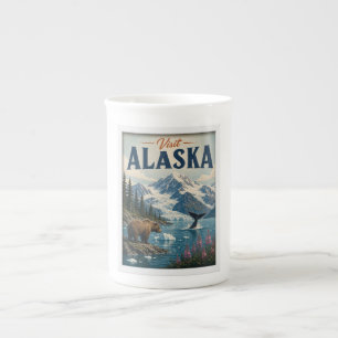 Visit Alaska Travel Vintage Bone China Mug