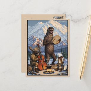 Visit Alaska WPA Art Postcard