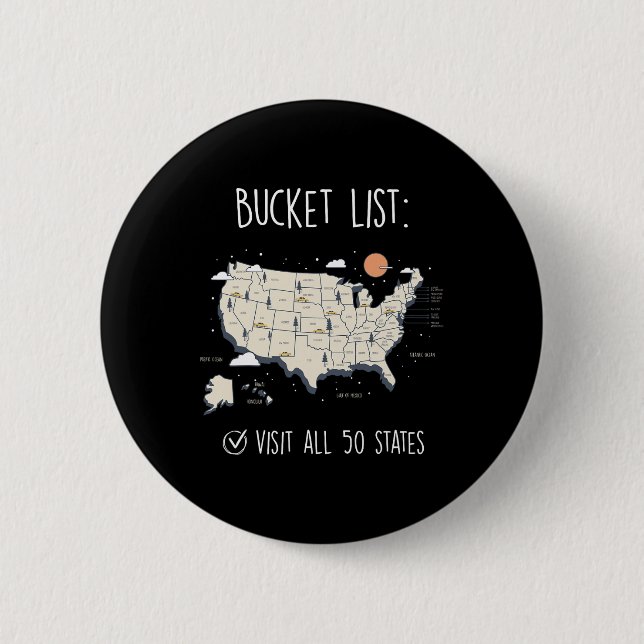 Visit All 50 States  6 Cm Round Badge (Front)