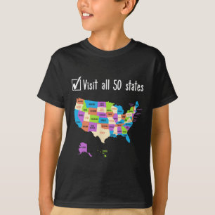 Visit All 50 States Gift Usa Bucket List  T-Shirt