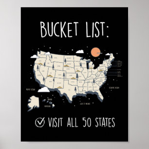 Visit All 50 States  Poster