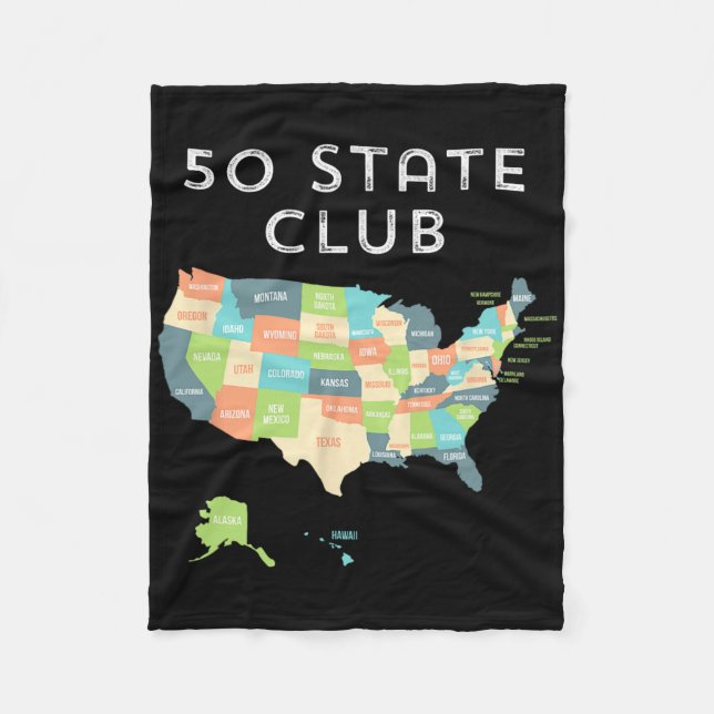 Visit All 50 States Shirt  Fleece Blanket (Front)