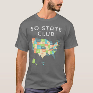 Visit All 50 States USA map t Gift forravel retro T-Shirt