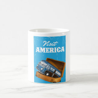Visit America vintage vacation print. Coffee Mug