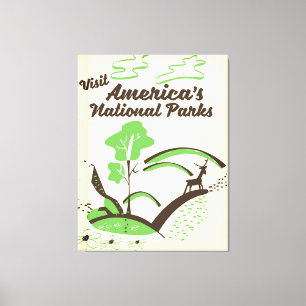 Visit America's National Parks vintage poster Canvas Print