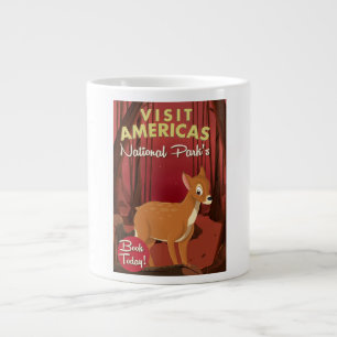 Visit Americas National Parks Vintage poster. Large Coffee Mug