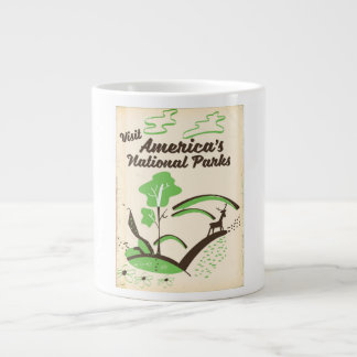 Visit America's National Parks vintage poster Large Coffee Mug