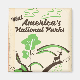 Visit America's National Parks vintage poster Magnet