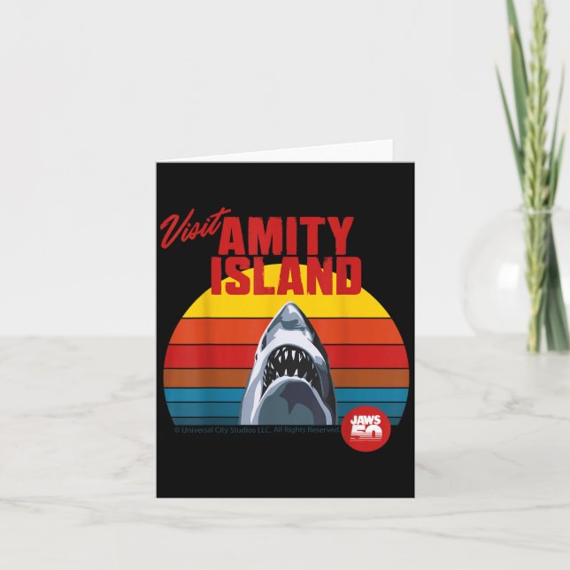 Visit Amity Island Jaws 2025 Retro Style  Card (Front)