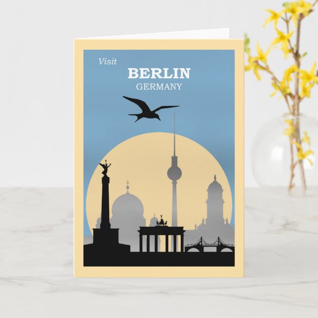 Visit Berlin, Germany Card (Yellow Flower)