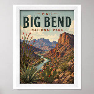 Visit Big Bend National Park Travel Vintage Poster