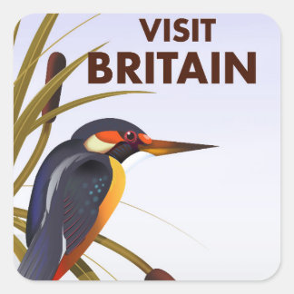 Visit Britain vintage travel poster. Square Sticker