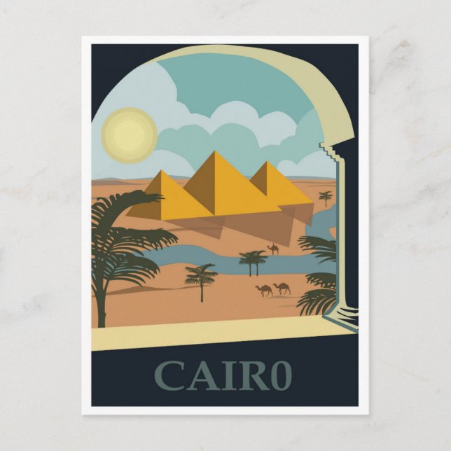 Visit Cairo - Egypt - Vintage travel Postcard (Front)