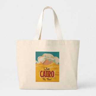 Visit Cairo Egypt vintage travel poster Large Tote Bag