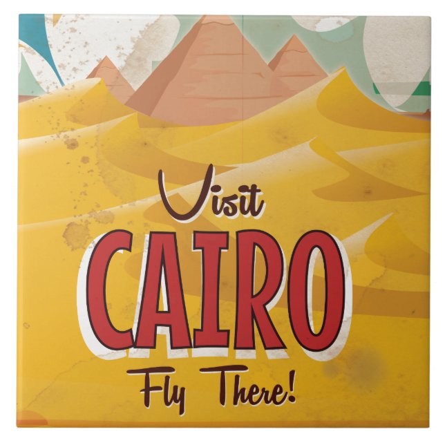 Visit Cairo Egypt vintage travel poster Tile (Front)