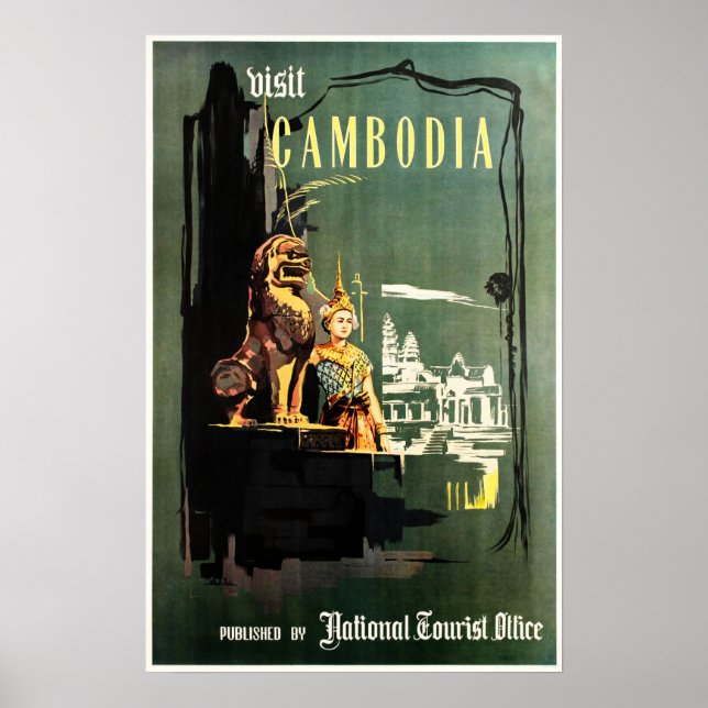 VISIT CAMBODIA Phnom Penh National Tourism Office Poster (Front)