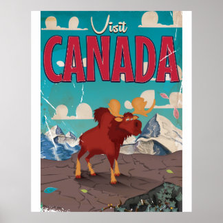 Visit Canada Cartoon travel poster