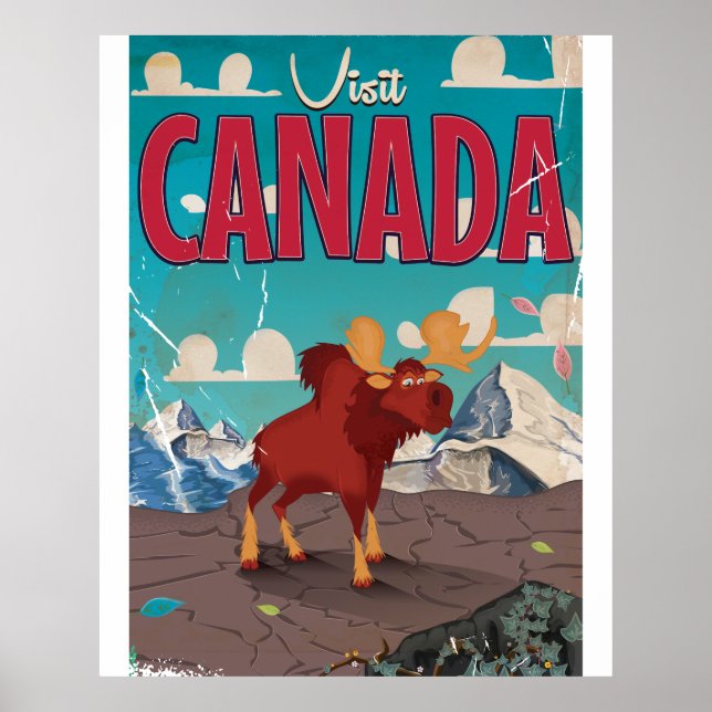 Visit Canada Cartoon travel poster (Front)
