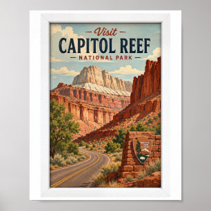 Visit Capitol Reef National Park Travel Vintage Poster