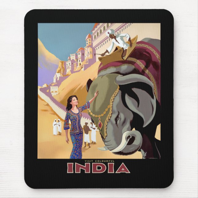 Visit Colourful India Mouse Mat (Front)