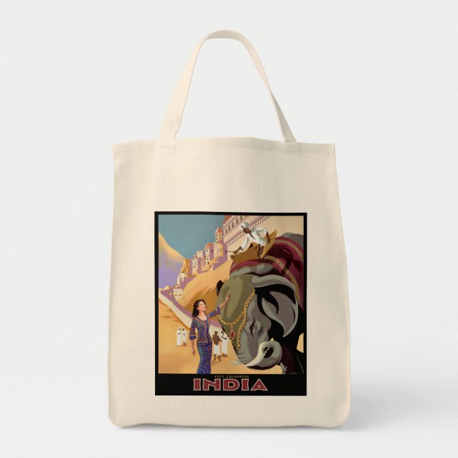 Visit Colourful India Tote Bag (Front)