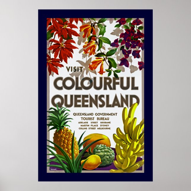 Visit Colourful Queensland Poster (Front)